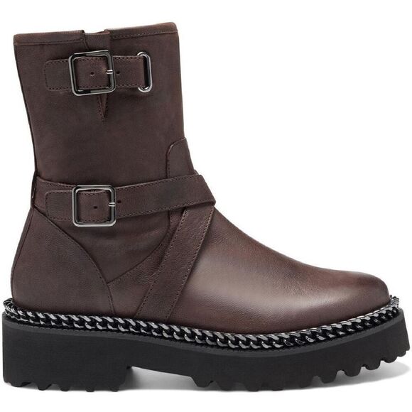 Vince Camuto Womens VCMESSTIA Leather Lug Sole Ankle Boots In Brown - Picture 2 of 9